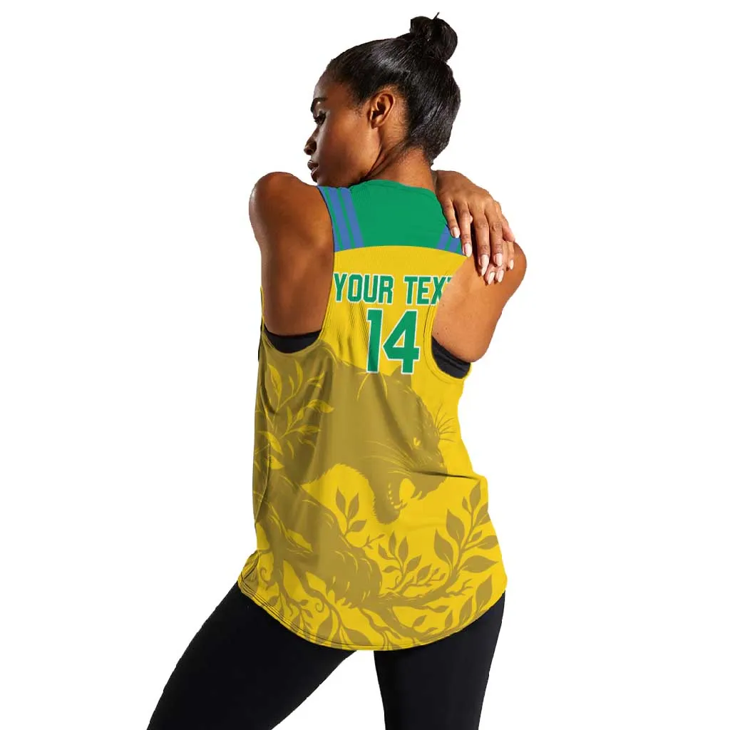 Personalized Gabon Football Women Racerback Tank Allez Les Pantheres LT14