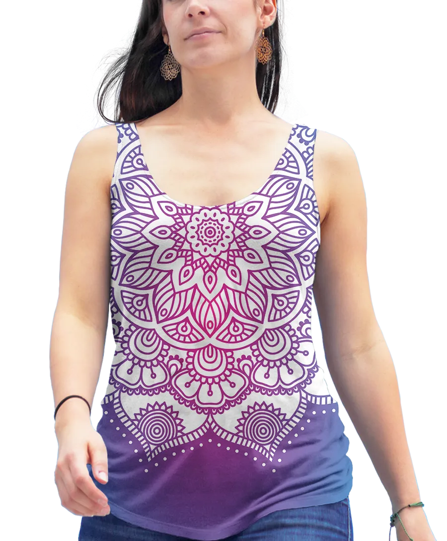 Pink Mandala Racerback Tank Top