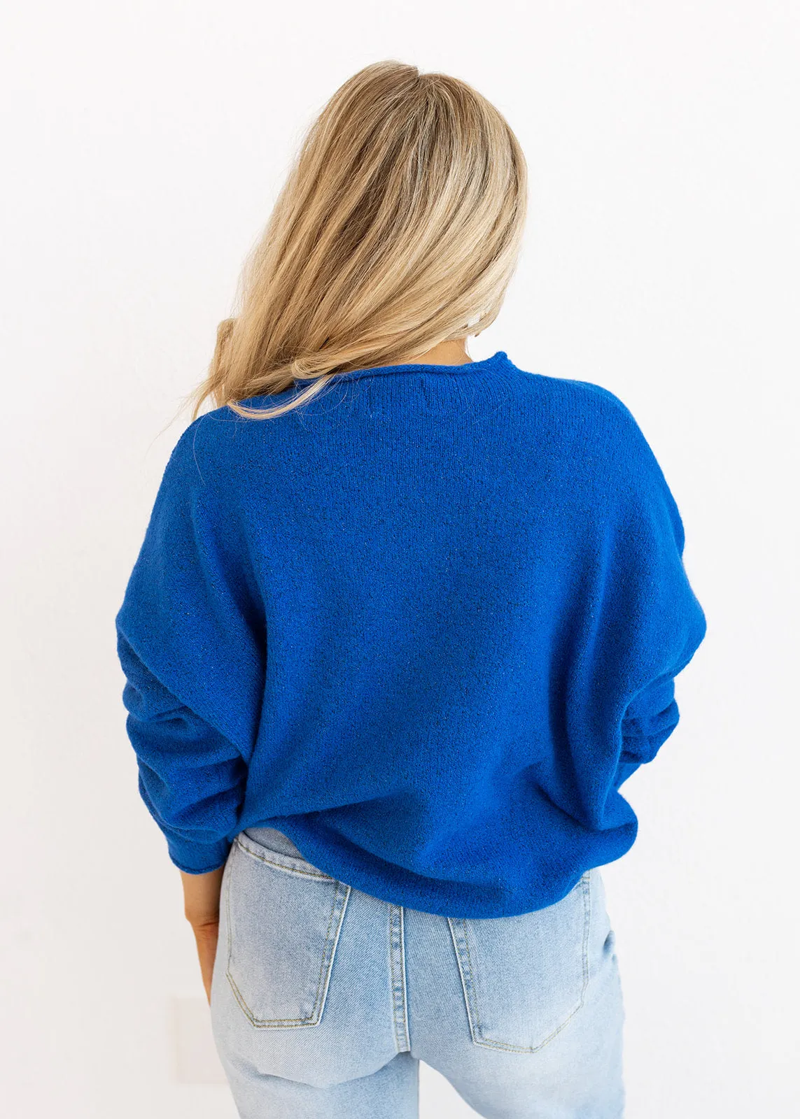 Piper Button Cardigan - Blue