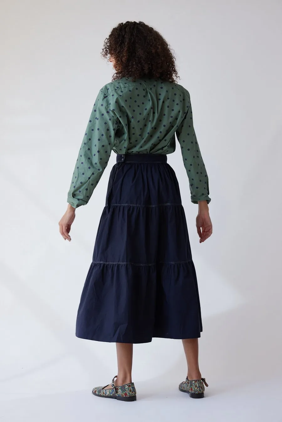 Pixie Skirt, Navy Poplin