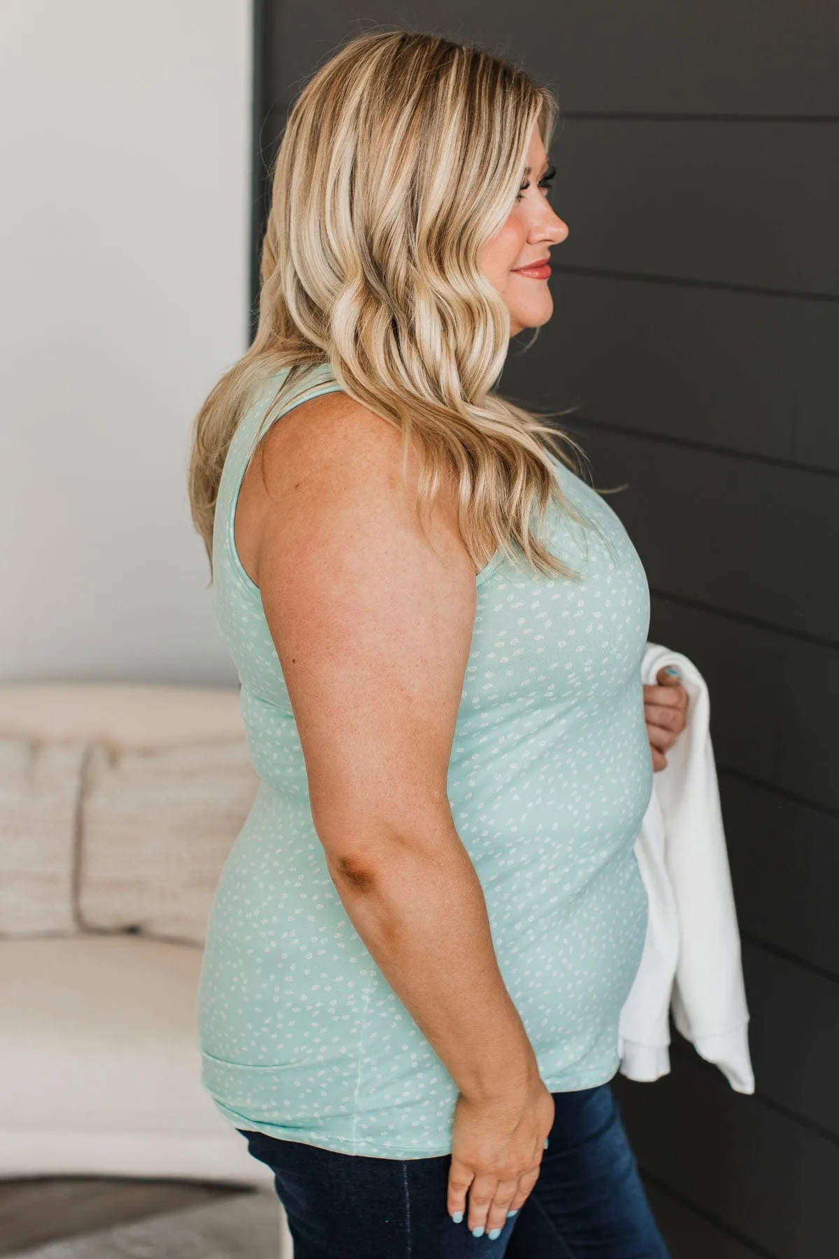 Place To Belong Printed Tank Top- Mint