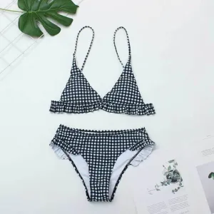 Plaid Sexy Women Bikini Set 2019 New Push Up Ruffles Padded Swimwear Bikini Hot Sale Women Bathing Suit Beachwear Swimming Suit