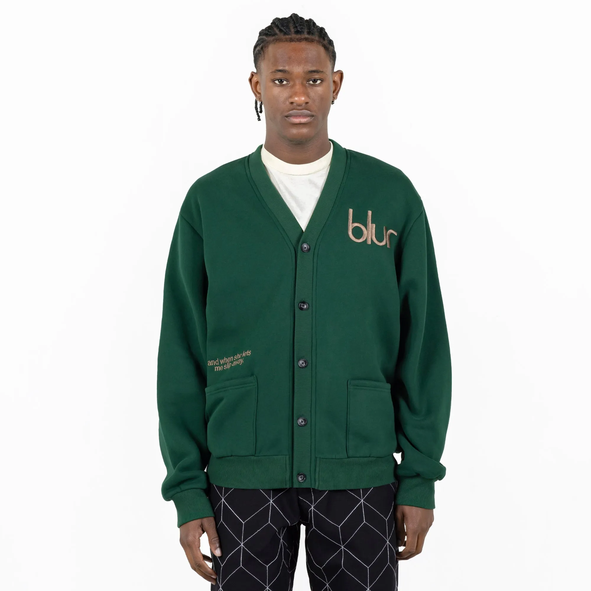 Pleasures Blur Cardigan Sweater 'Green'