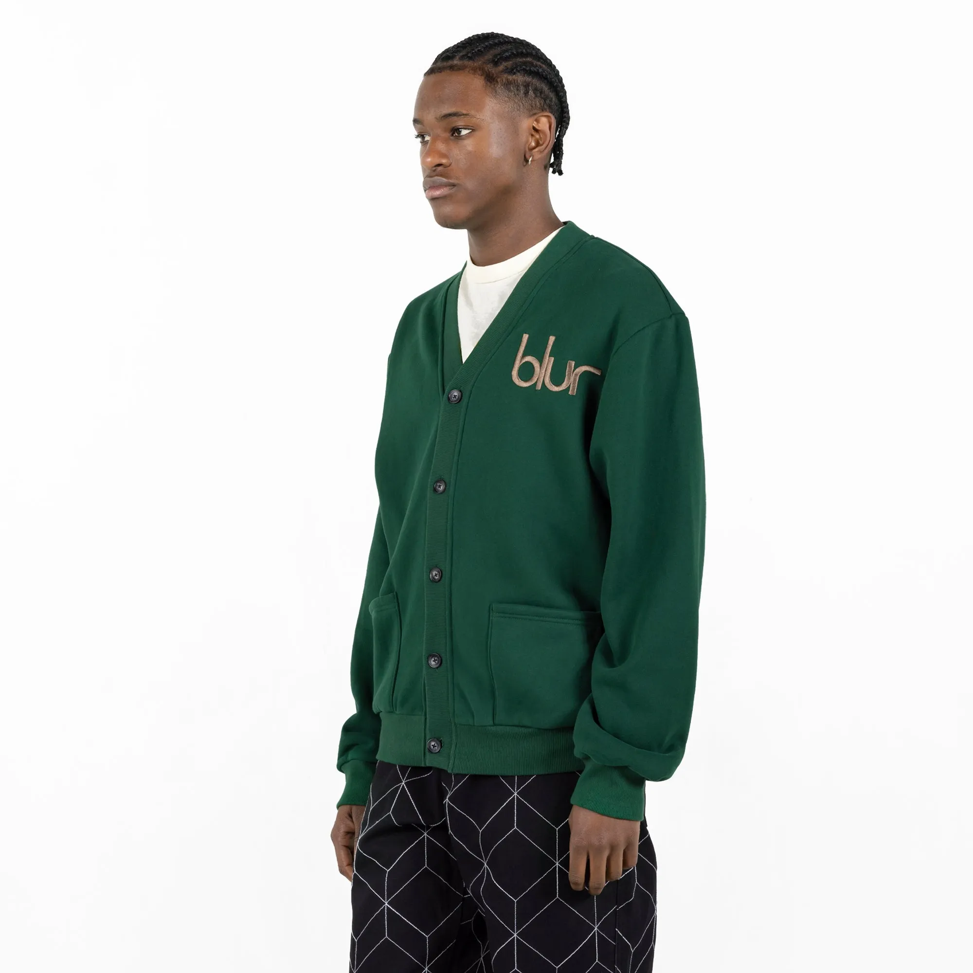 Pleasures Blur Cardigan Sweater 'Green'