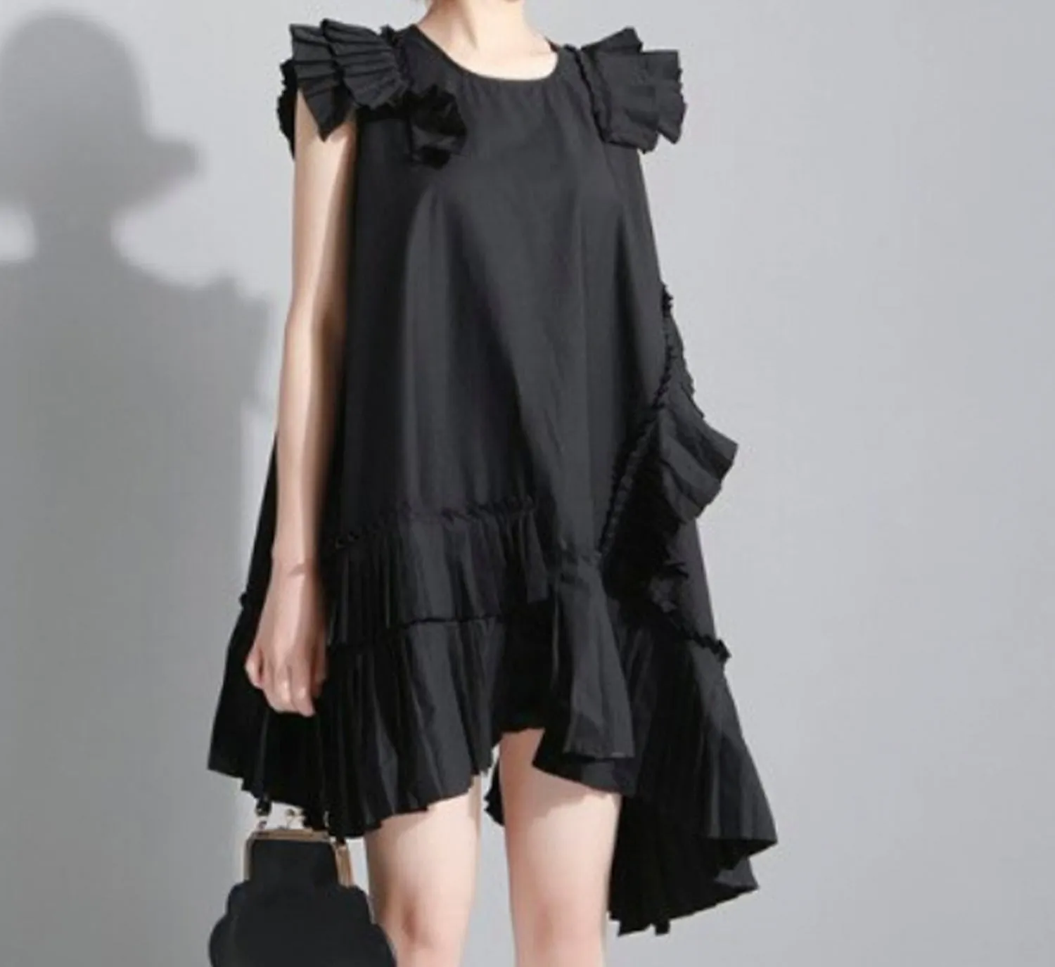 Pleated Asymmetrical Dress
