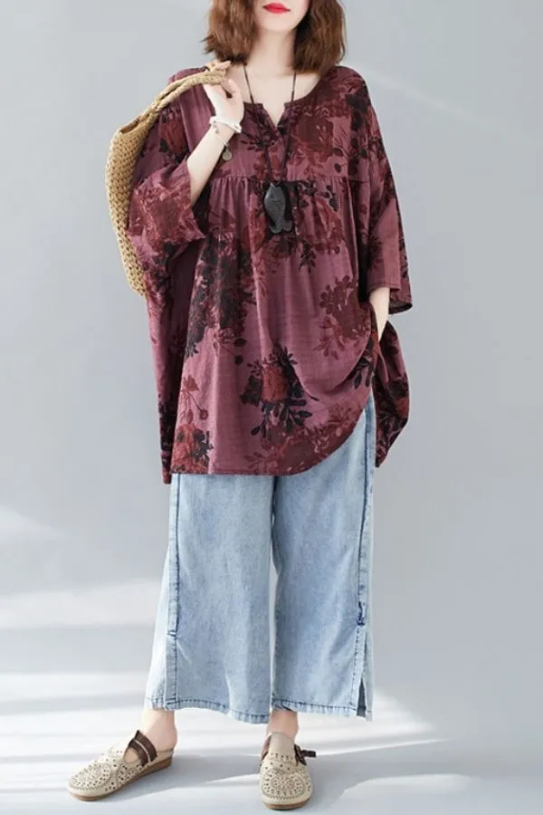 Plus Size Cotton Blouse (Fit 110lbs - 330lbs)