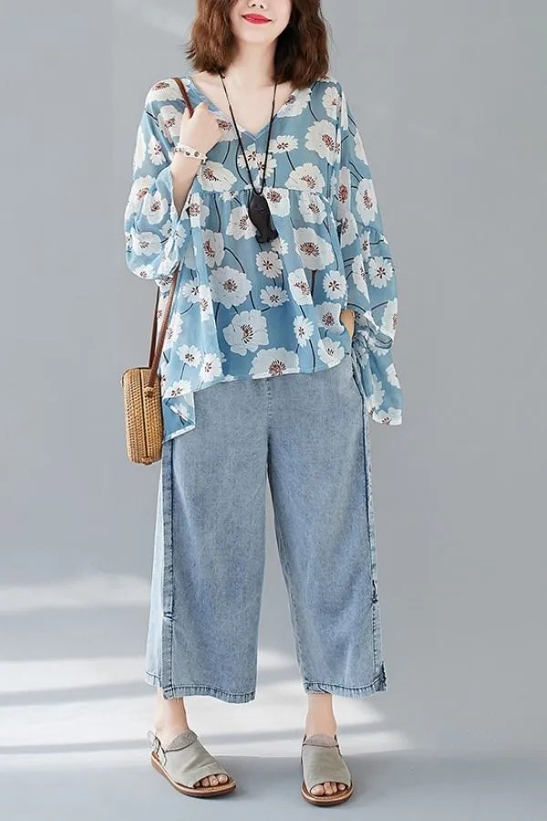 Plus Size Cotton Blouse (Fit 110lbs - 330lbs)