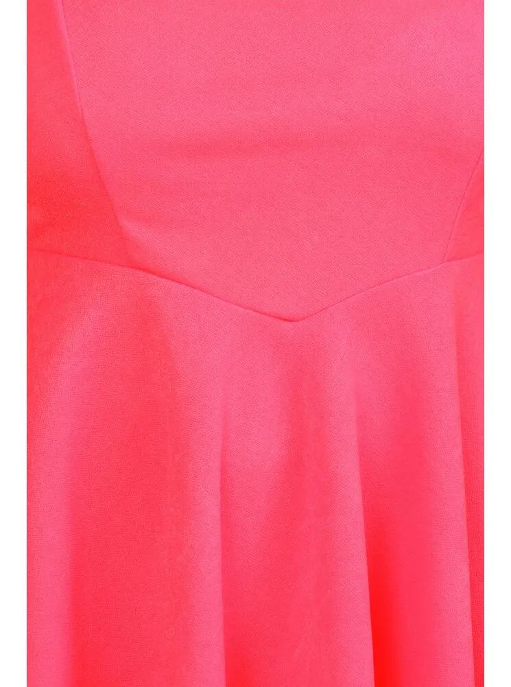 Plus Size Sexy Neon Pink Peplum Tank