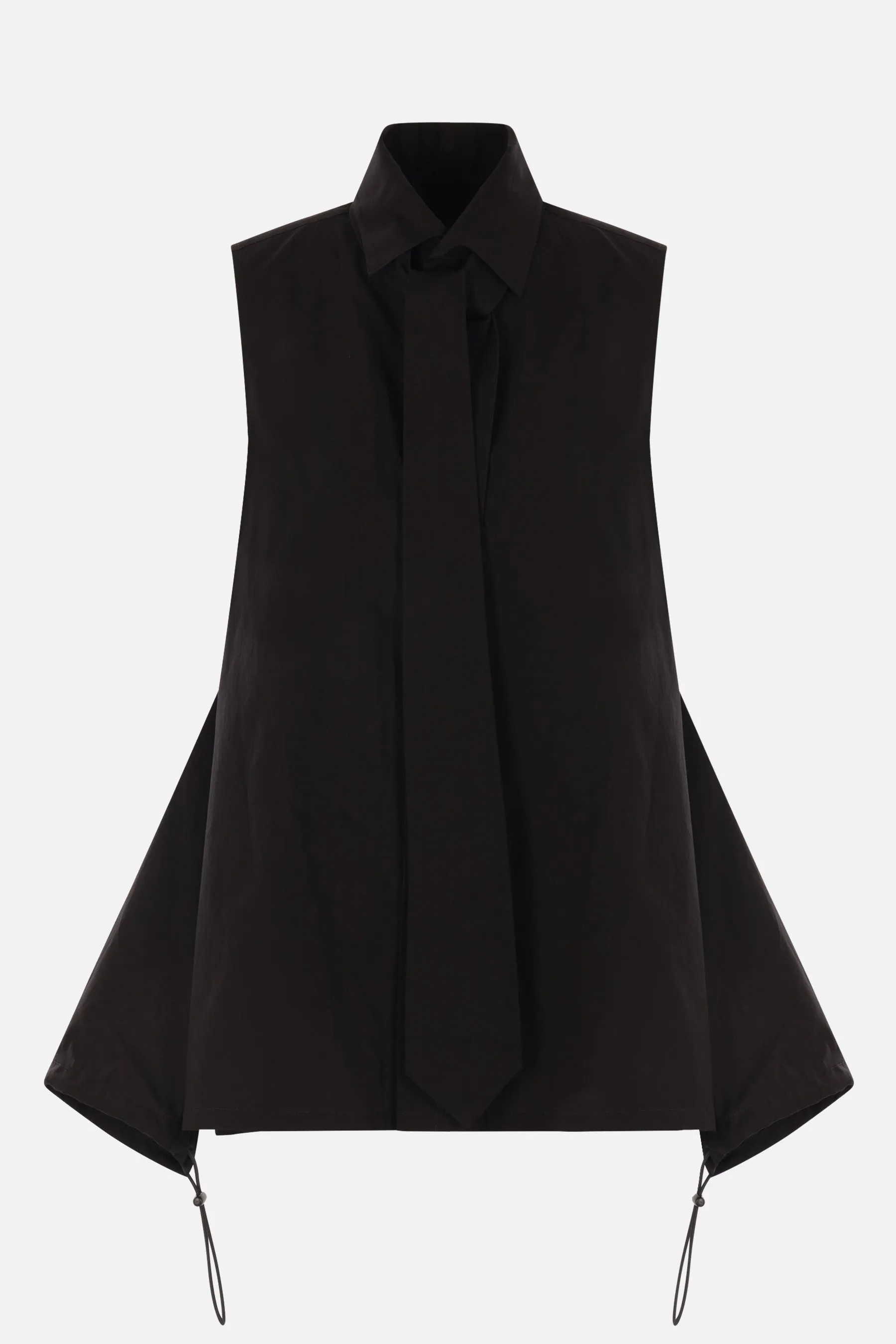 poplin sleeveless tie shirt