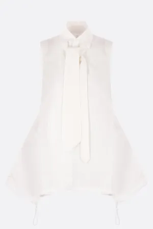 poplin sleeveless tie shirt