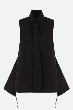 poplin sleeveless tie shirt