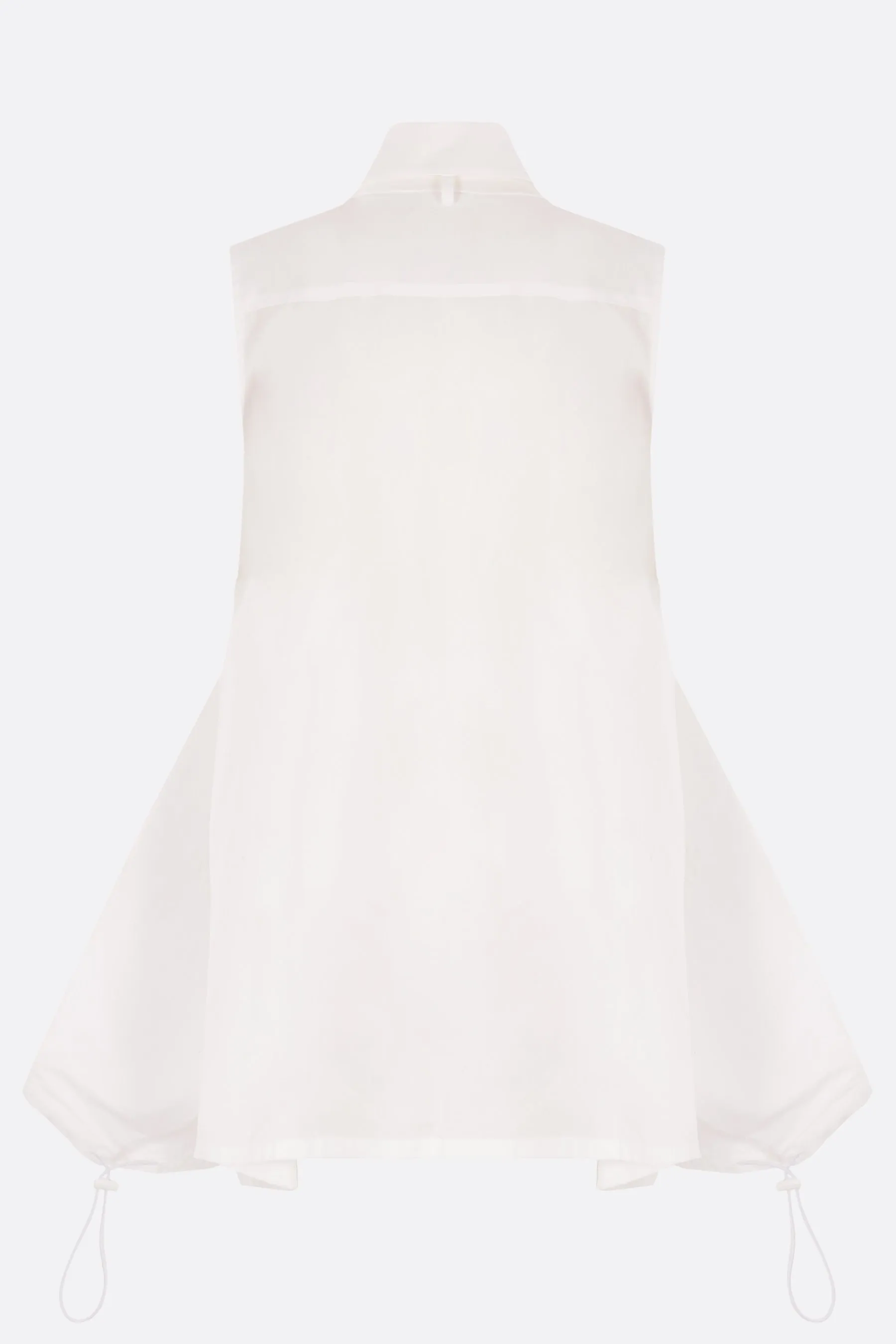 poplin sleeveless tie shirt