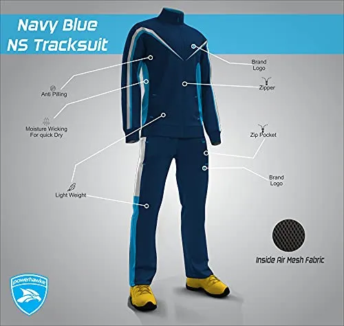 Powerhawke Elastic Full Sleeve Sports Track Suit For Men