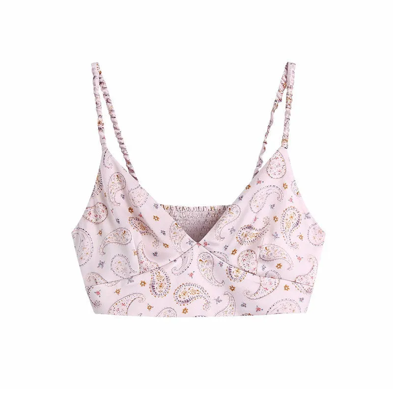 Printed Cropped Camisole Top