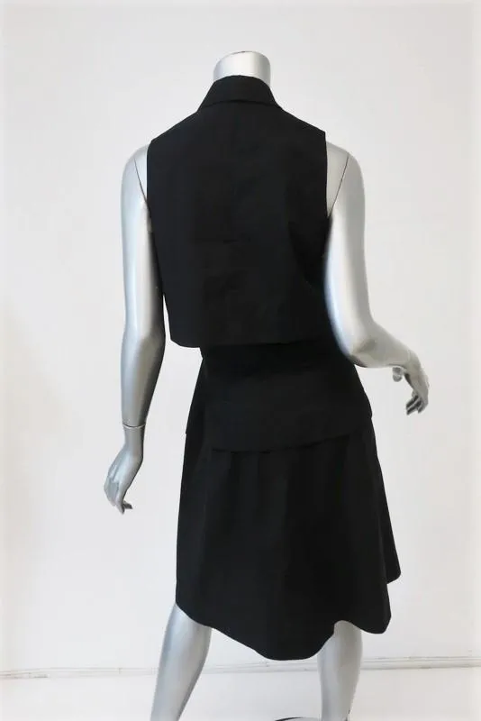 Proenza Schouler Shirtdress Black Cotton Size 4 Sleeveless Open-Back