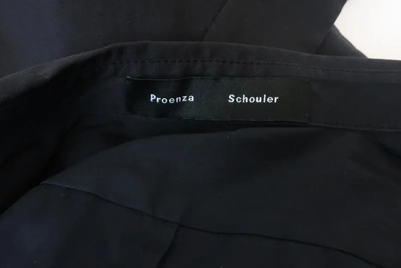 Proenza Schouler Shirtdress Black Cotton Size 4 Sleeveless Open-Back