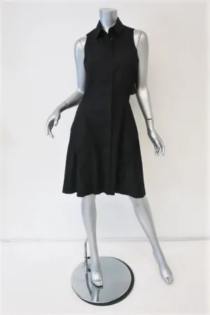 Proenza Schouler Shirtdress Black Cotton Size 4 Sleeveless Open-Back