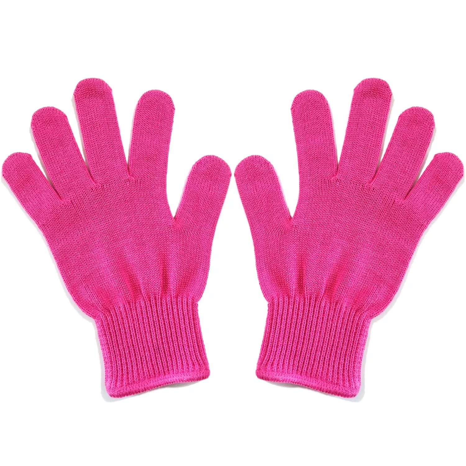 Professional Heat Resistant Glove for Hair Styling Heat Blocking for Curling, Flat Iron and Curling Wand Suitable for Left and Right Hands, 1 Piece, Pink Edge
