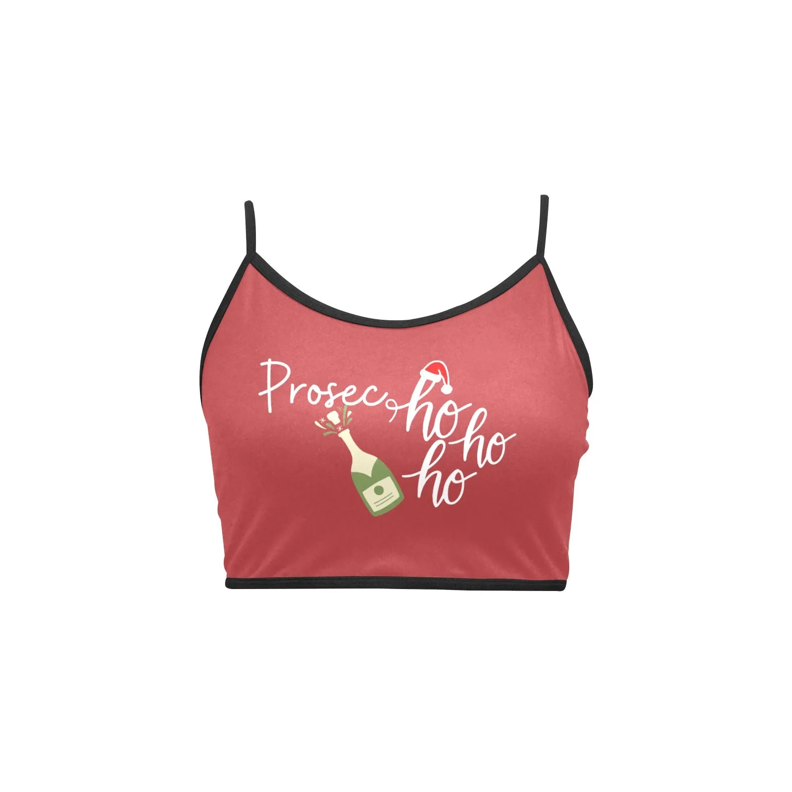 Prosecco Holiday Spaghetti Strap Crop Top