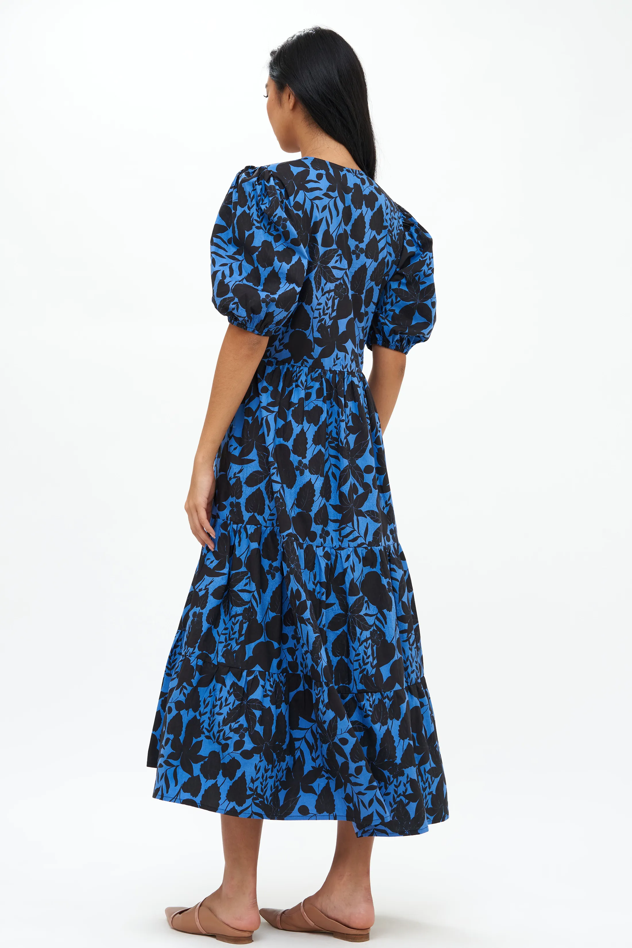 Puff Sleeve Maxi- Willow Blue