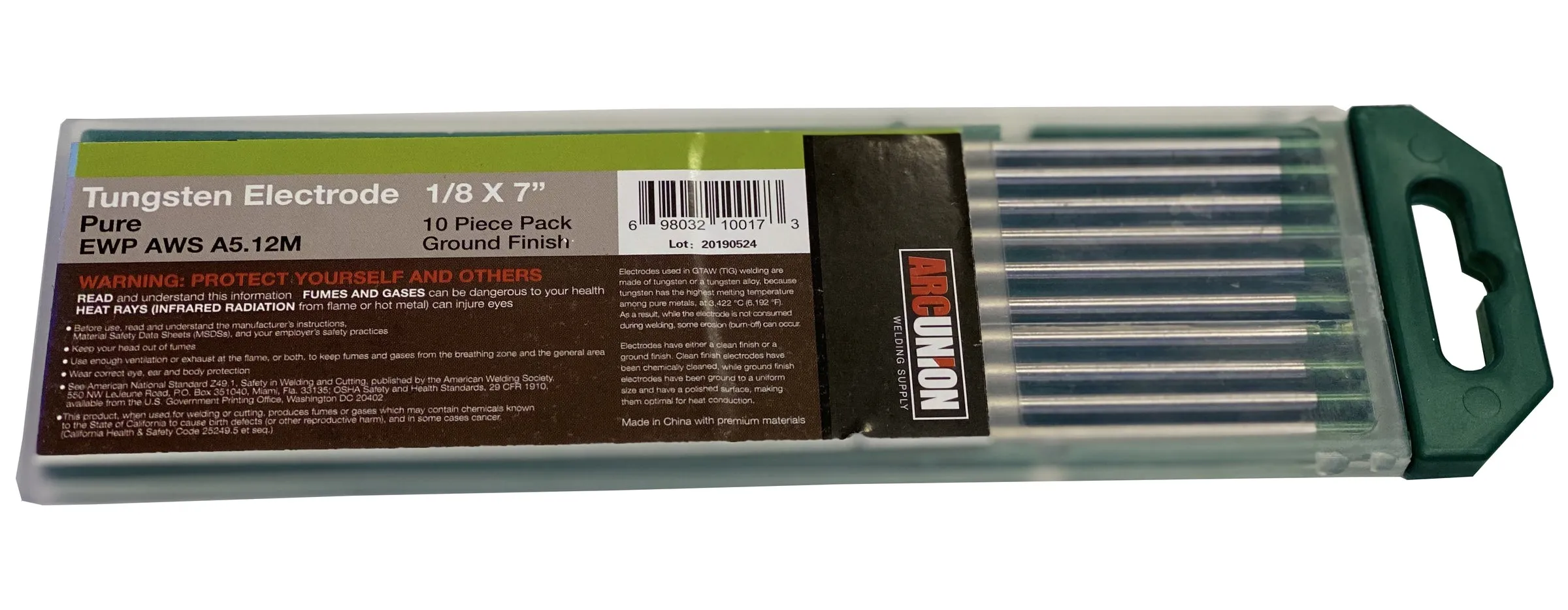 Pure TIG Welding Tungsten Electrodes 1/8” ( Green ) Free Shipping
