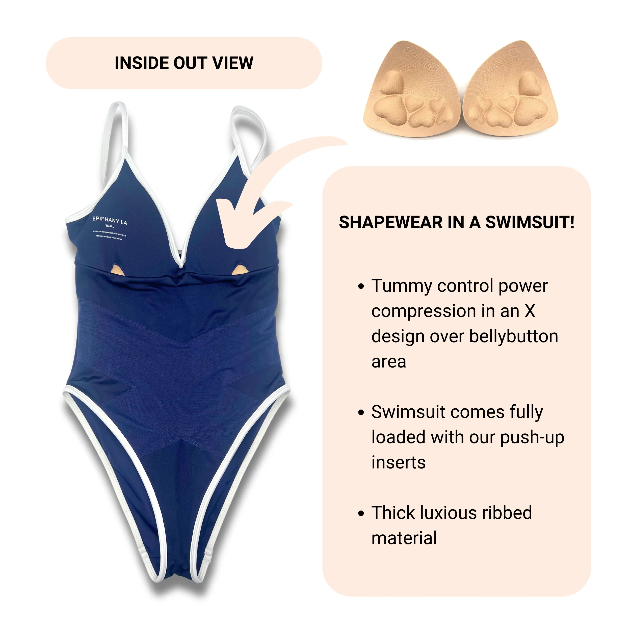Push-Up & Tummy Control One Piece (Not Ribbed)