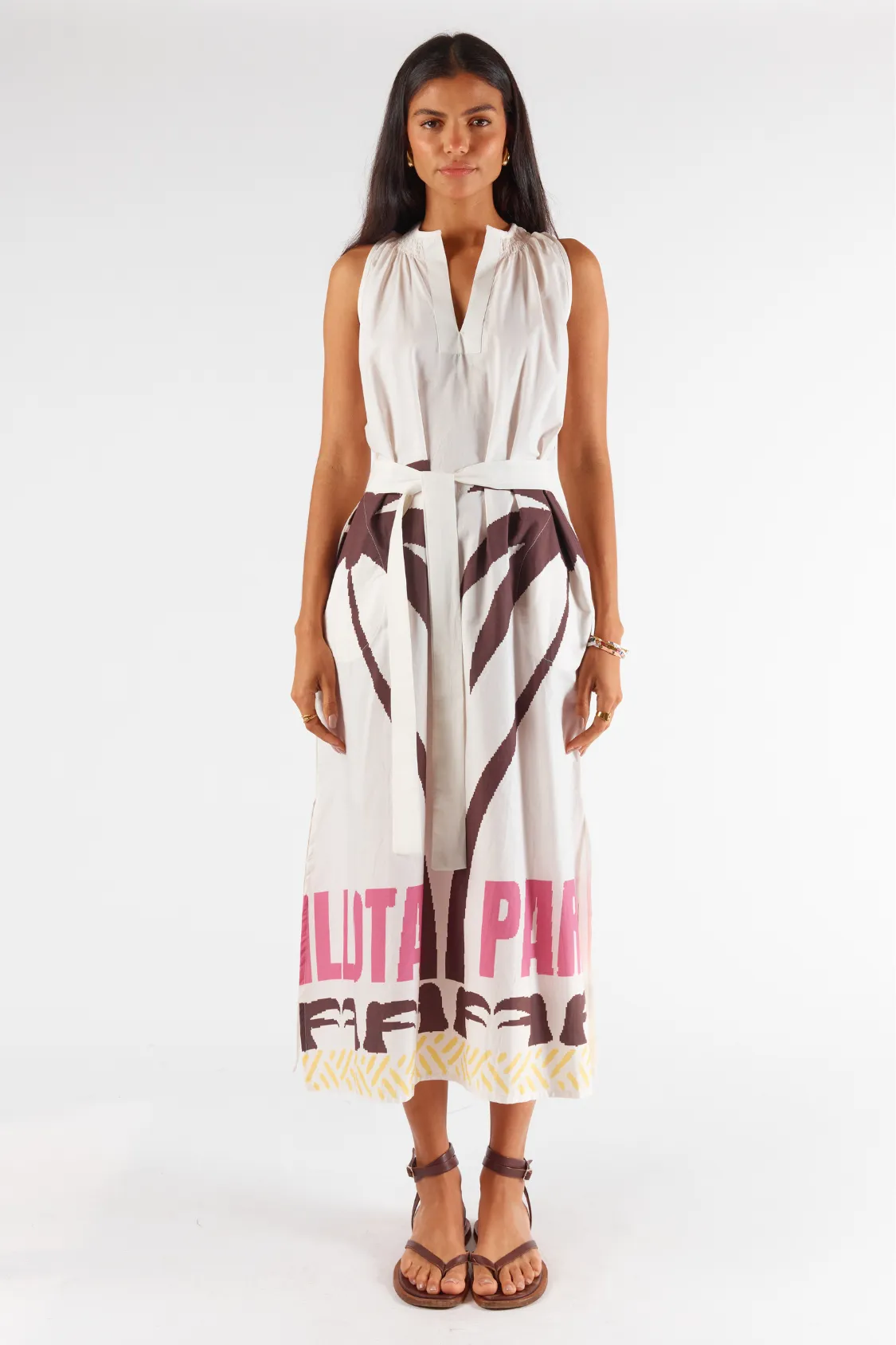 Quillota S/Less Dress White