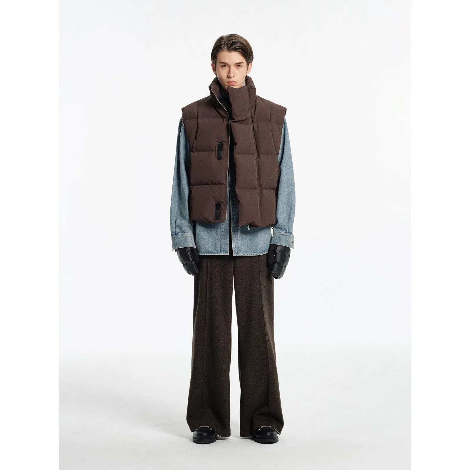 Quilted High Collar Vest