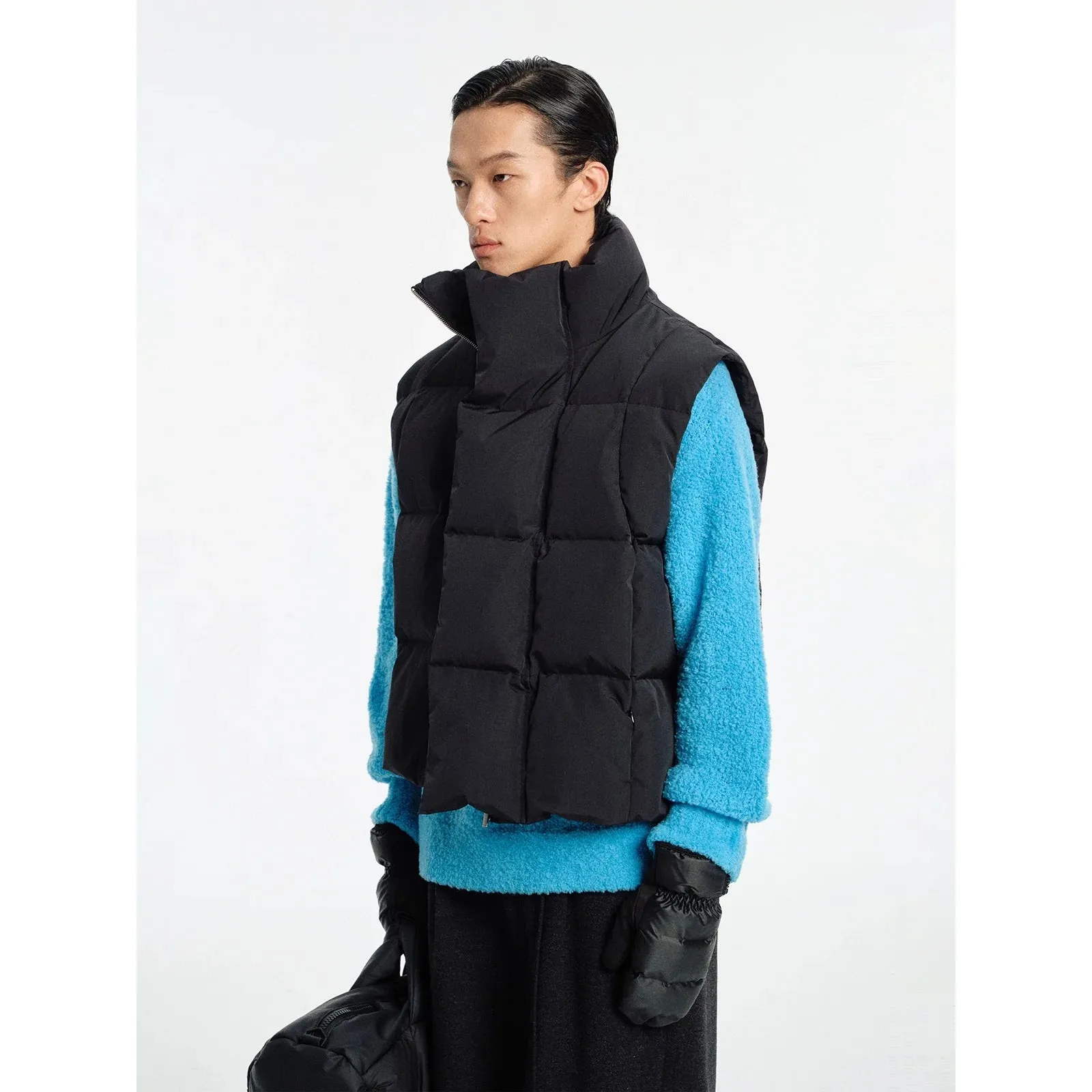 Quilted High Collar Vest