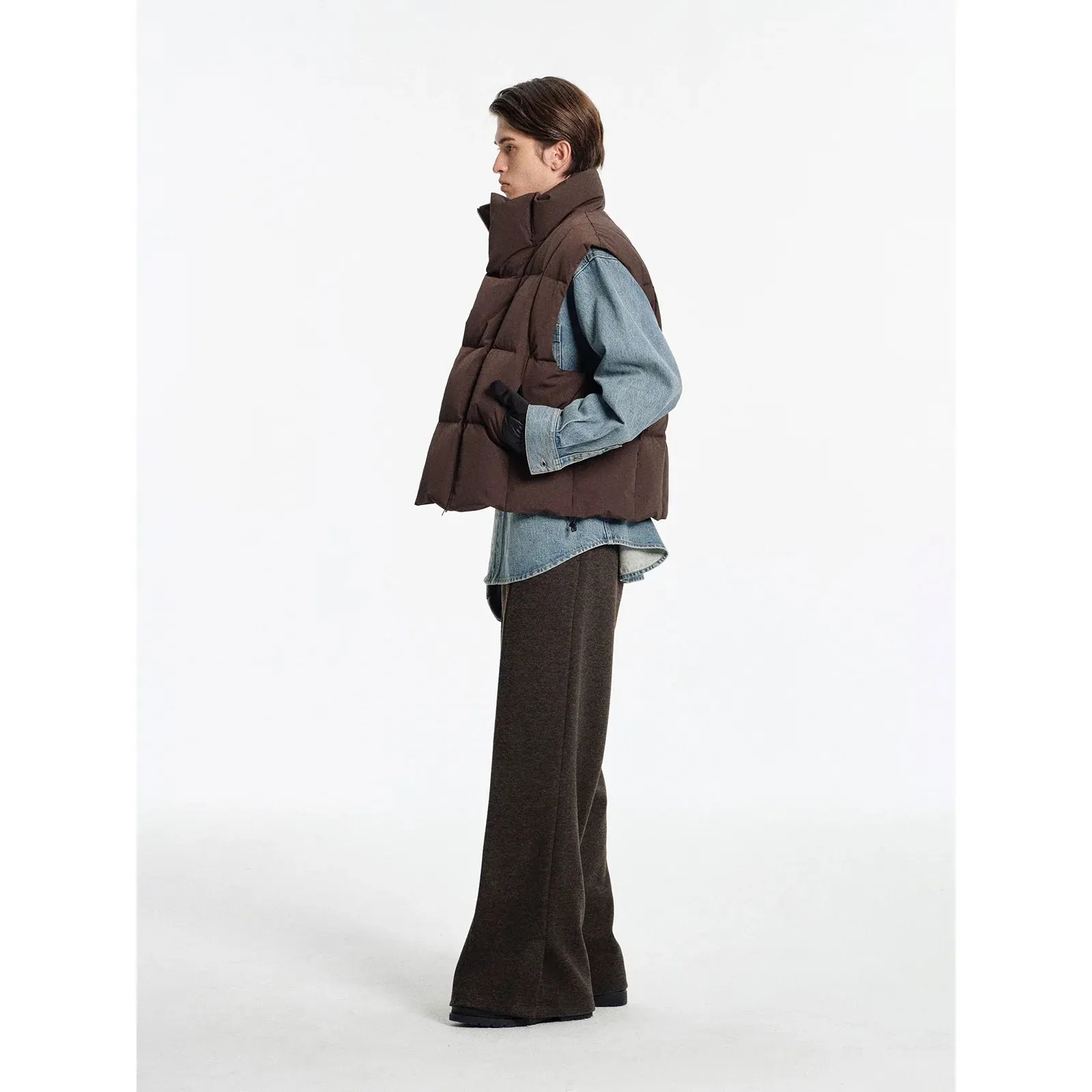 Quilted High Collar Vest