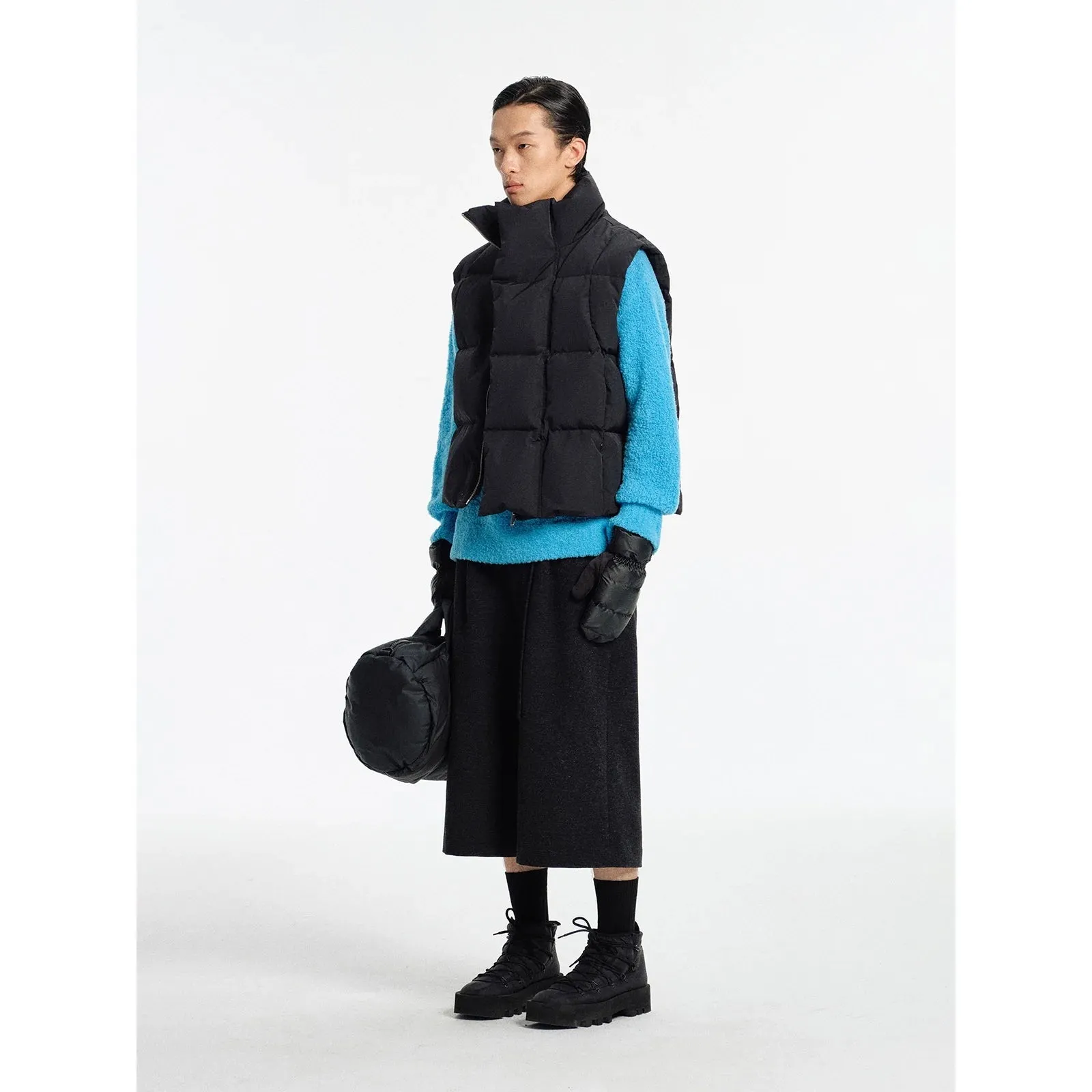 Quilted High Collar Vest