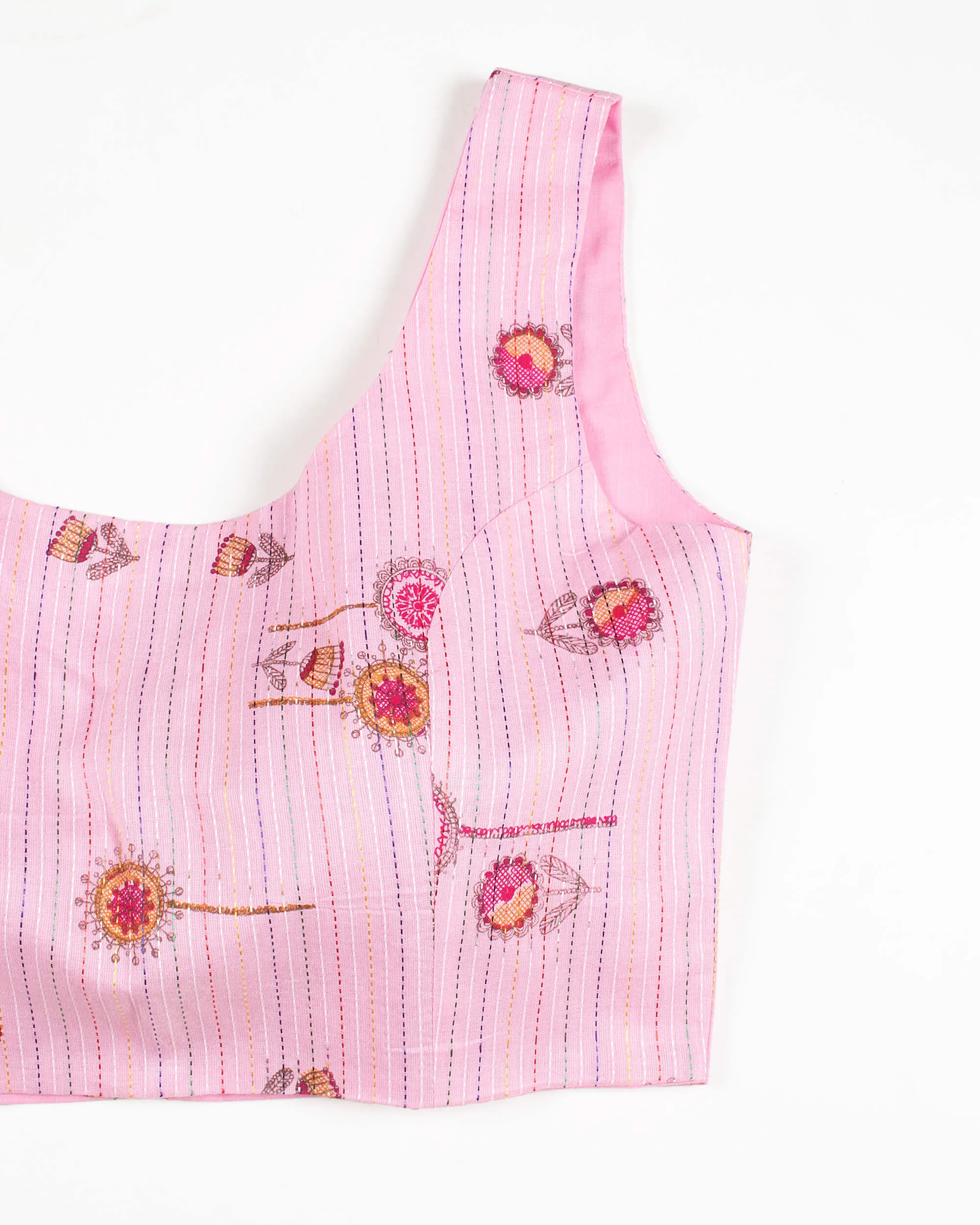 Quirky Printed Kantha Cotton Blouse