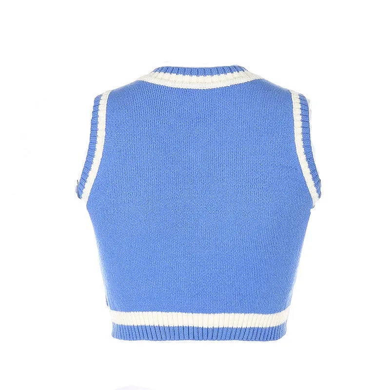 "BLUE DIAMOND CHECK" SWEATER VEST N092706