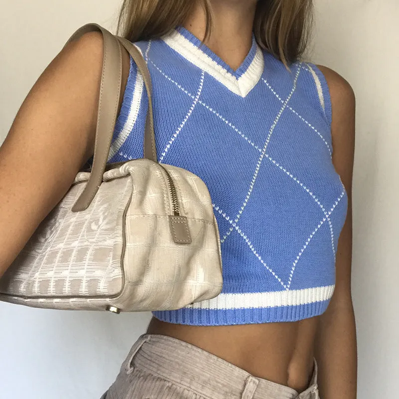 "BLUE DIAMOND CHECK" SWEATER VEST N092706