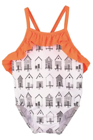 "Clover" Orange & Grey Beach Hut Swimsuit