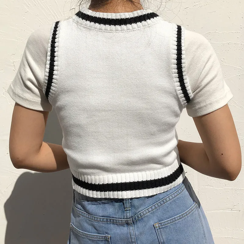"COW PATTERN SWEATER" VEST N103006