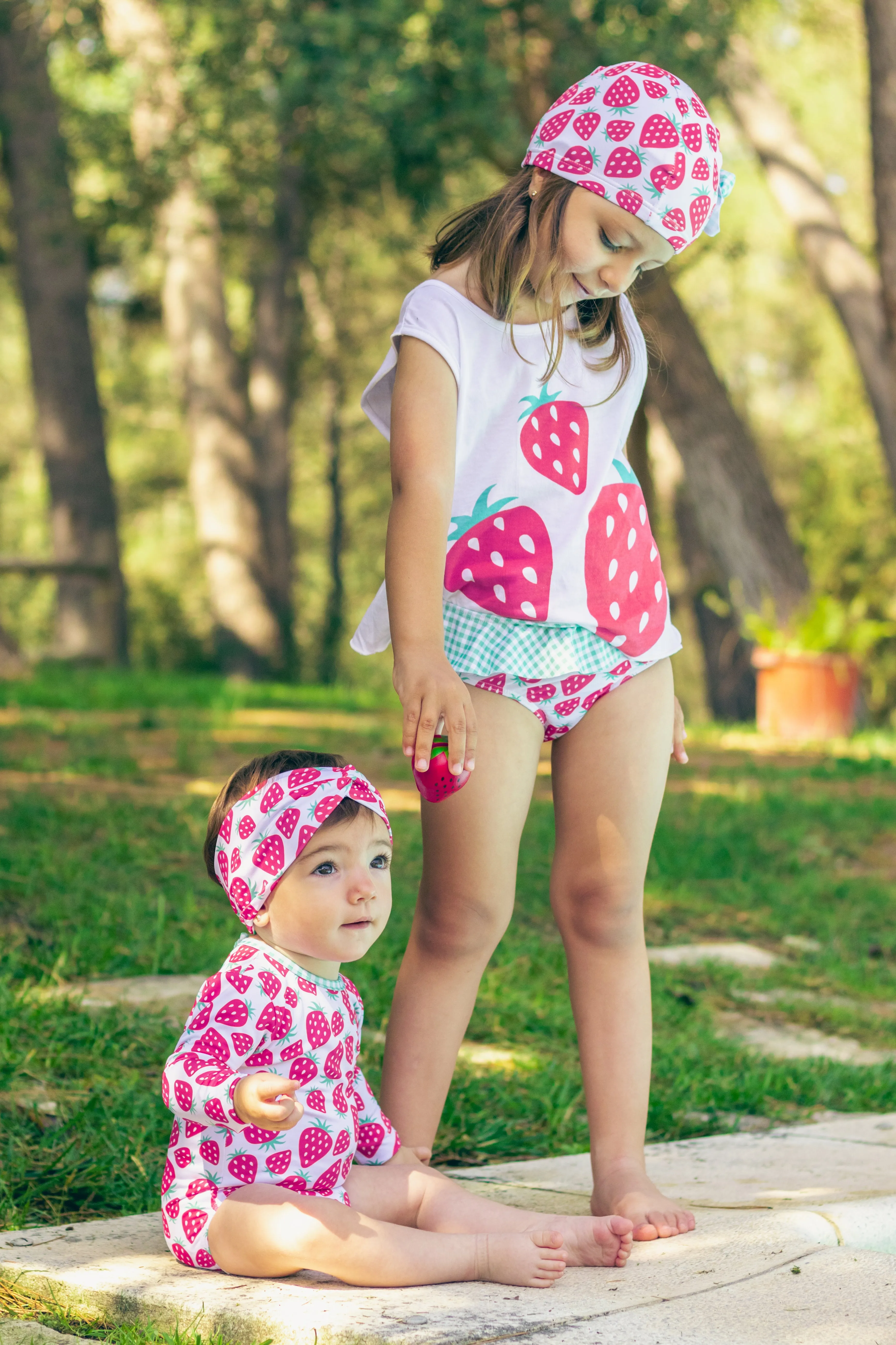 "Sienna" Strawberry Long Sleeve Swimsuit