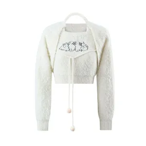 RABBIT SWEATER CAMISOLE SET UB98194