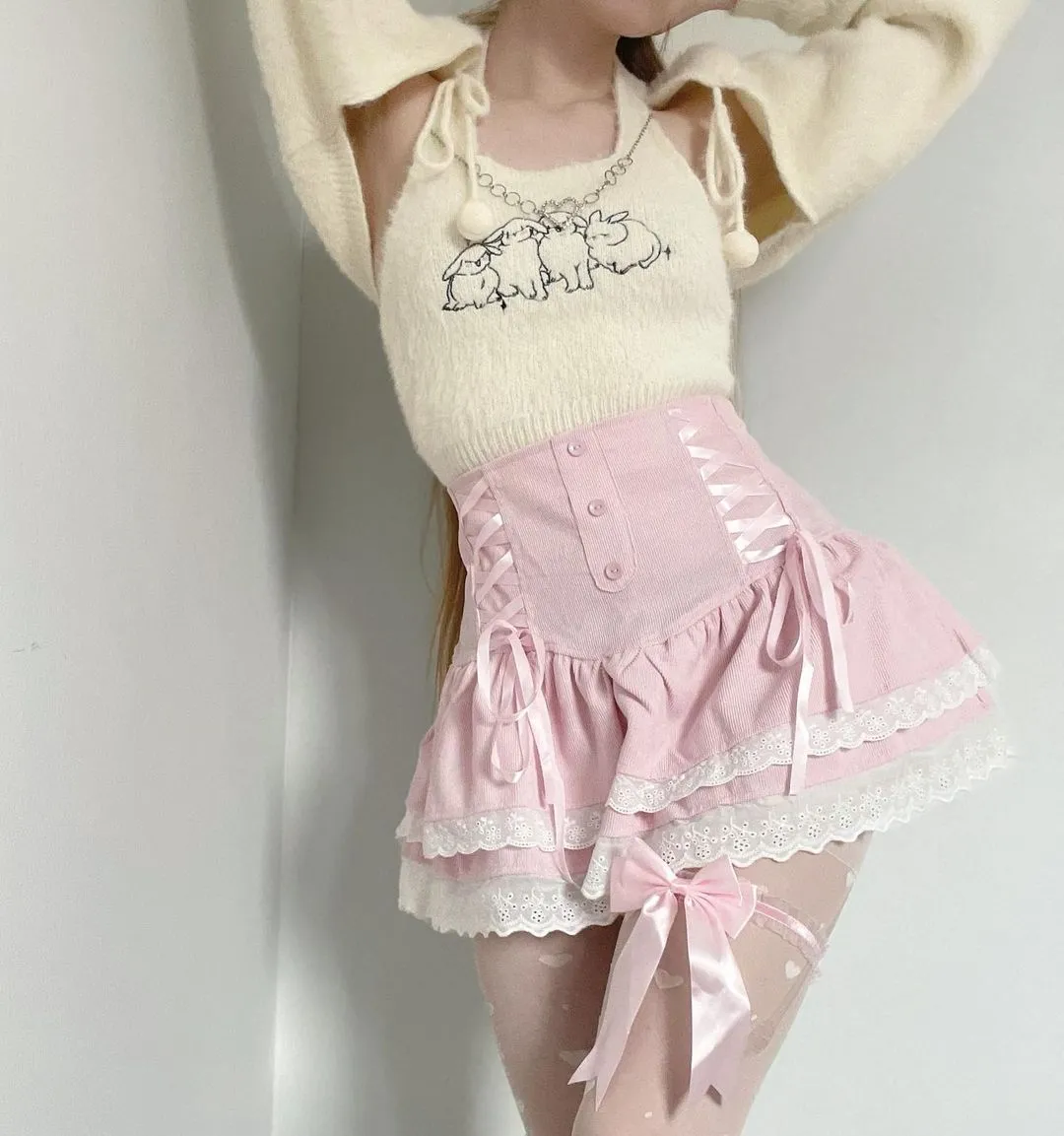 RABBIT SWEATER CAMISOLE SET UB98194