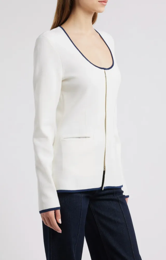 RAG & BONE ELLA SCOOP NECK ZIP UP