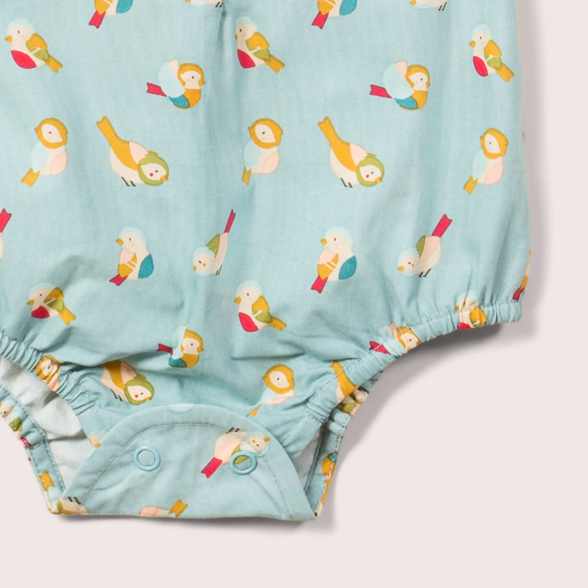 Rainbow Birds Sleeveless Baby Bubble Bodysuit