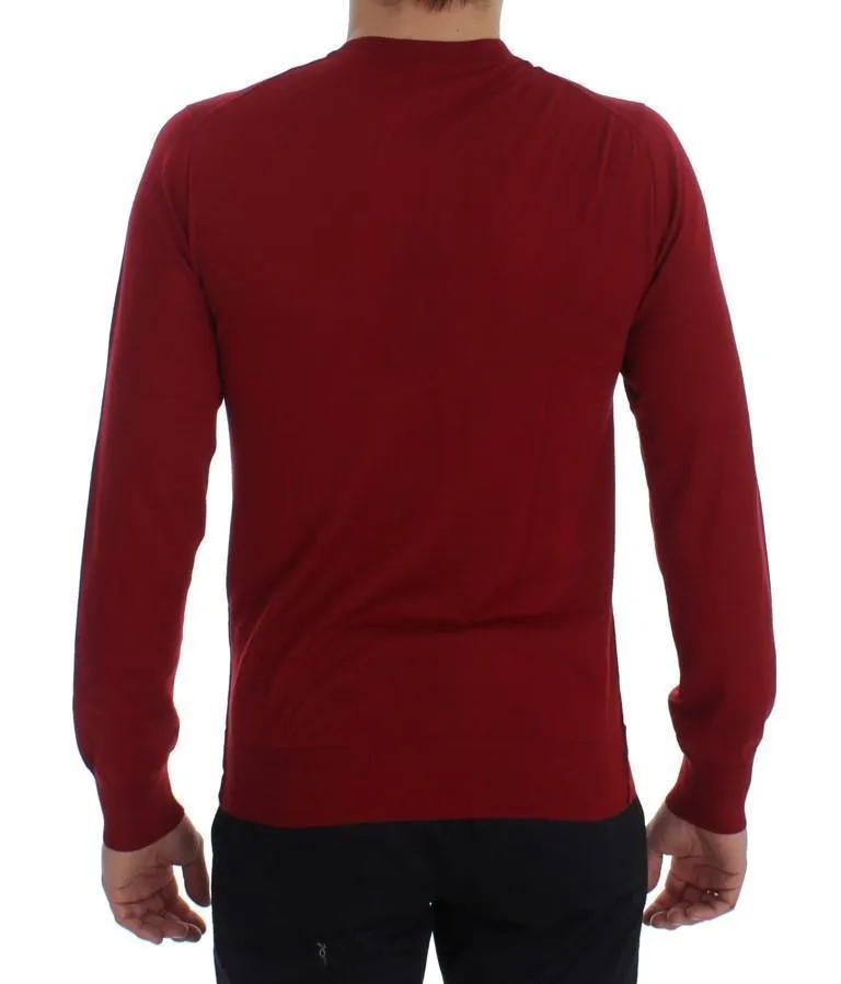 Red Cashmere Crew-neck Pullover Sweater