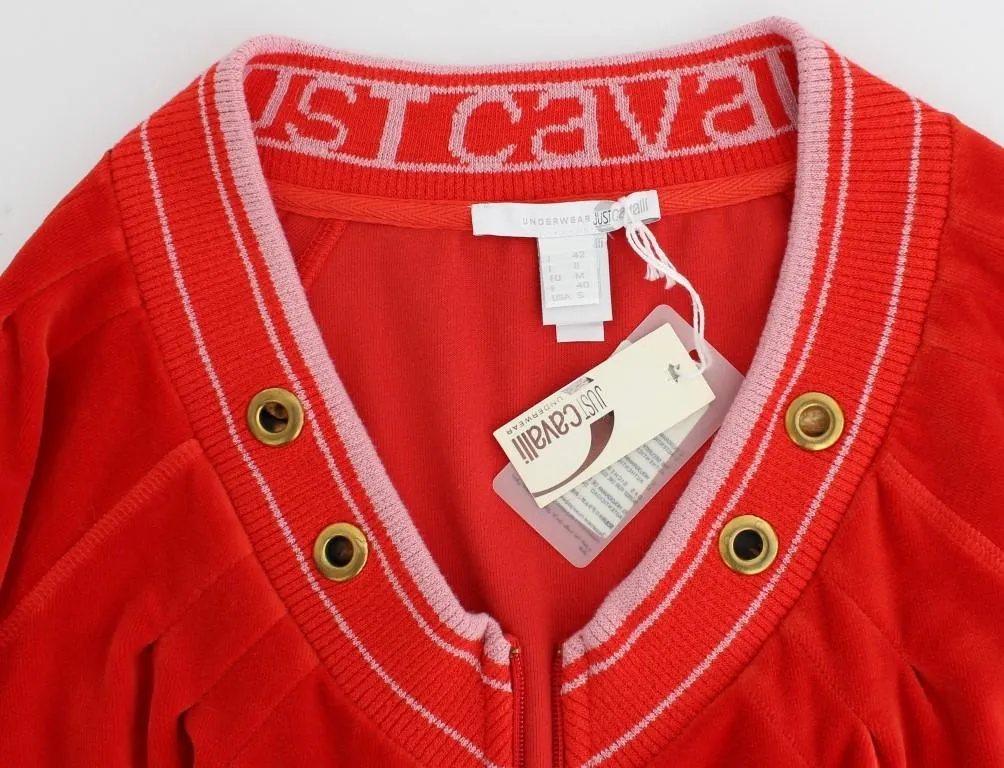 Red velvet zipup sweater