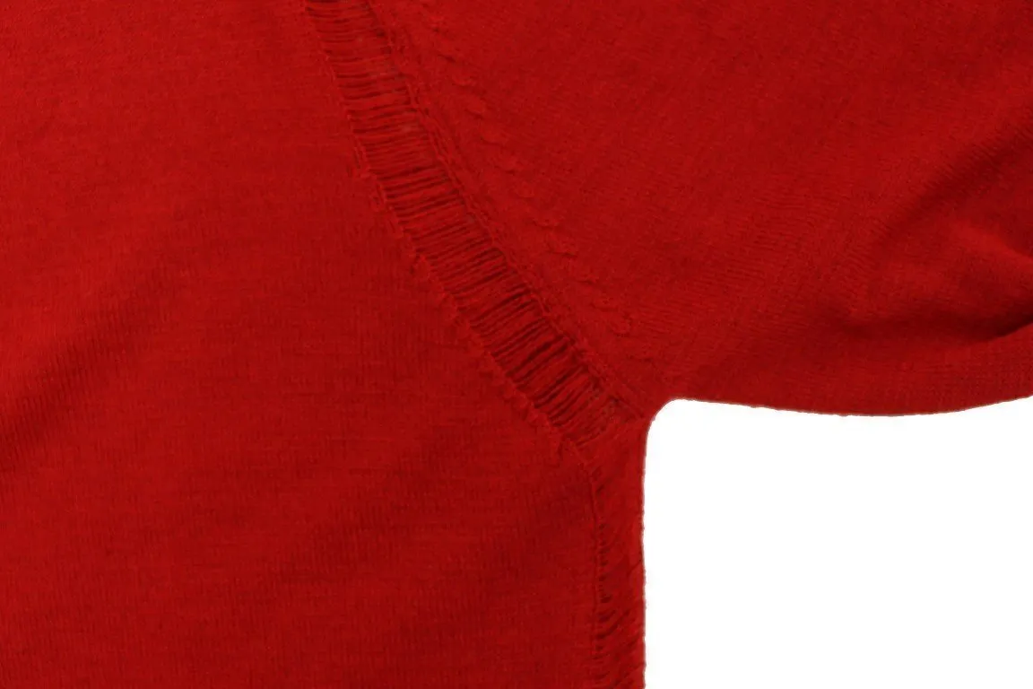 Red wool cardigan sweater