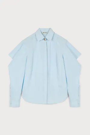 REFINED PORTS 1961 PALE BLUE SHIRT - SHOWCASING DISTINCTIVE CUT-OUT DESIGN ELEMENTS