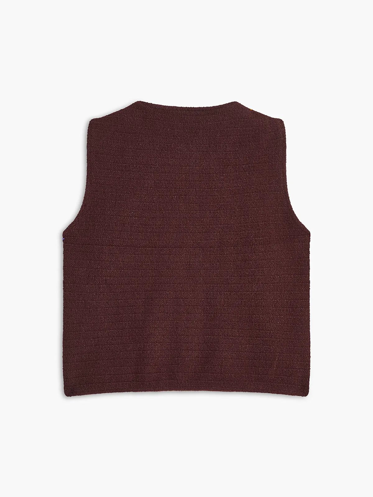 Retro Metal-Button Sweater Vest