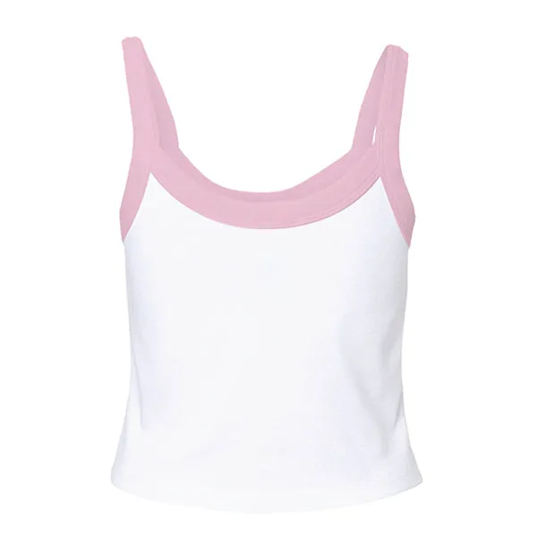 Rib Tank with Contrast Spaghetti Strap