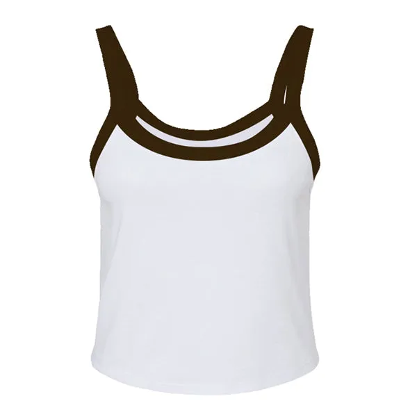 Rib Tank with Contrast Spaghetti Strap