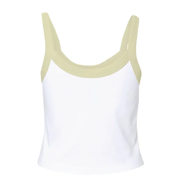 Rib Tank with Contrast Spaghetti Strap