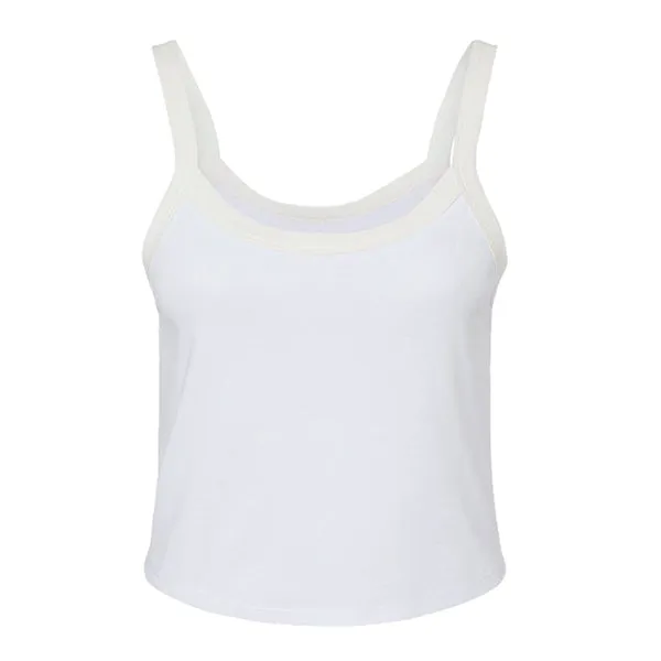 Rib Tank with Contrast Spaghetti Strap